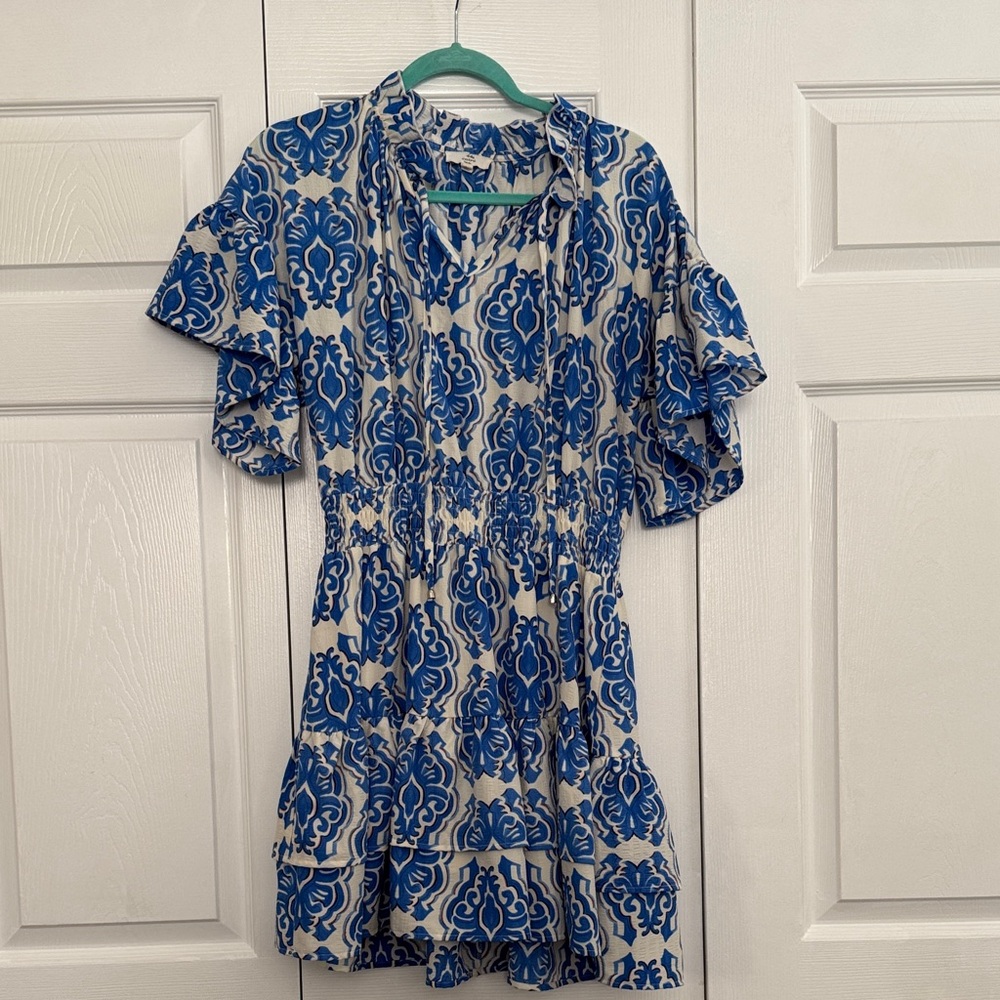 Entro Blue and White Floral Dress